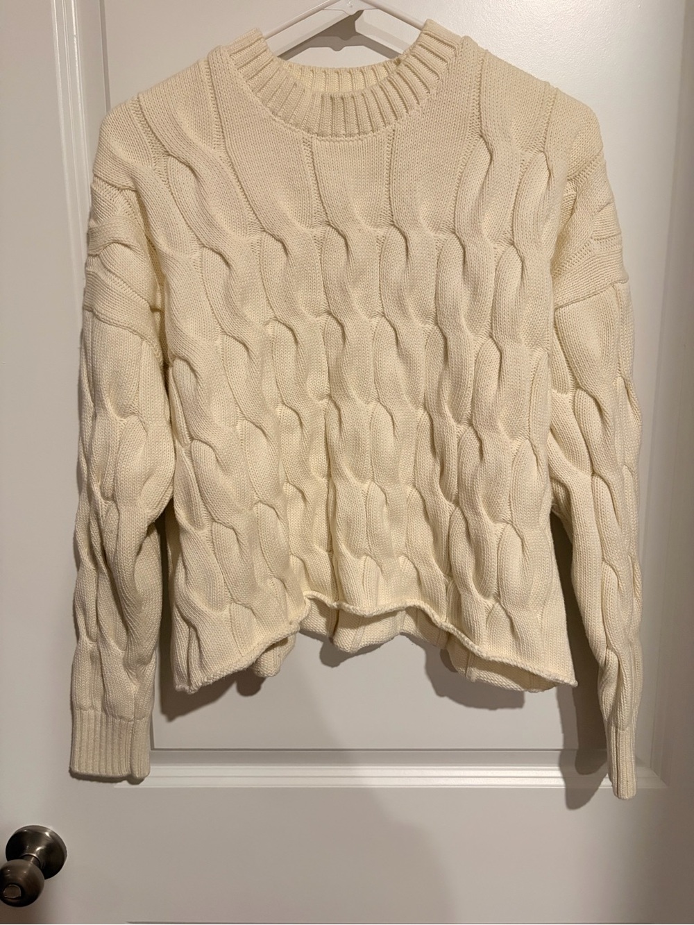 pistola Cream Cable-Stitch Crewneck Sweater